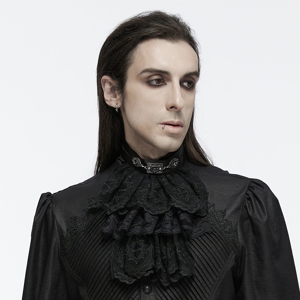 Men's Gothic Mesh Lace Diamond Neckwear - Image 3