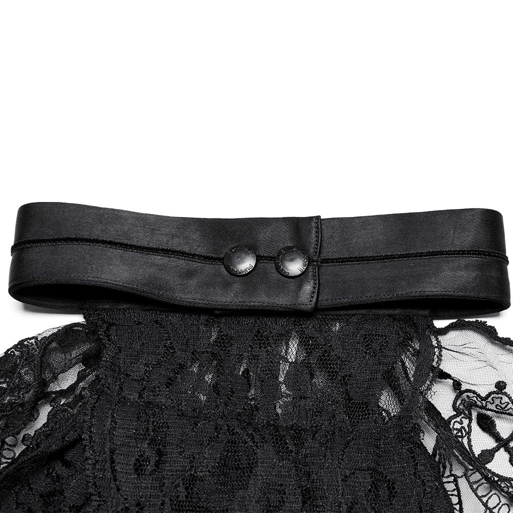 Men's Gothic Mesh Lace Diamond Neckwear - Image 8