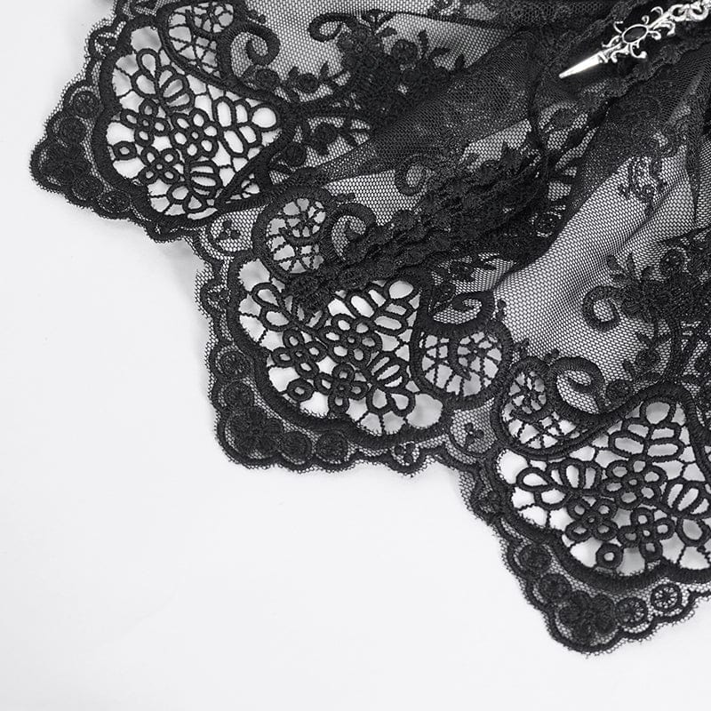 Men's Gothic Floral Embroidered Ruffled Lace Neckwear - Image 9