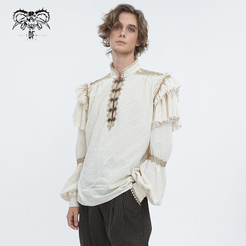Men's Gothic Puff Sleeved Layered Ruffled Shirt - Image 2