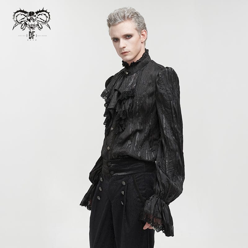 Men's Gothic Puff Sleeved Ruffled Shirt - Image 2