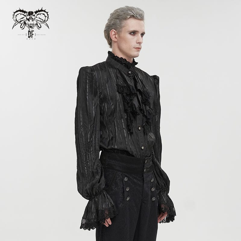 Men's Gothic Puff Sleeved Ruffled Shirt - Image 3