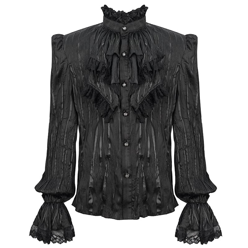 Men's Gothic Puff Sleeved Ruffled Shirt - Image 6