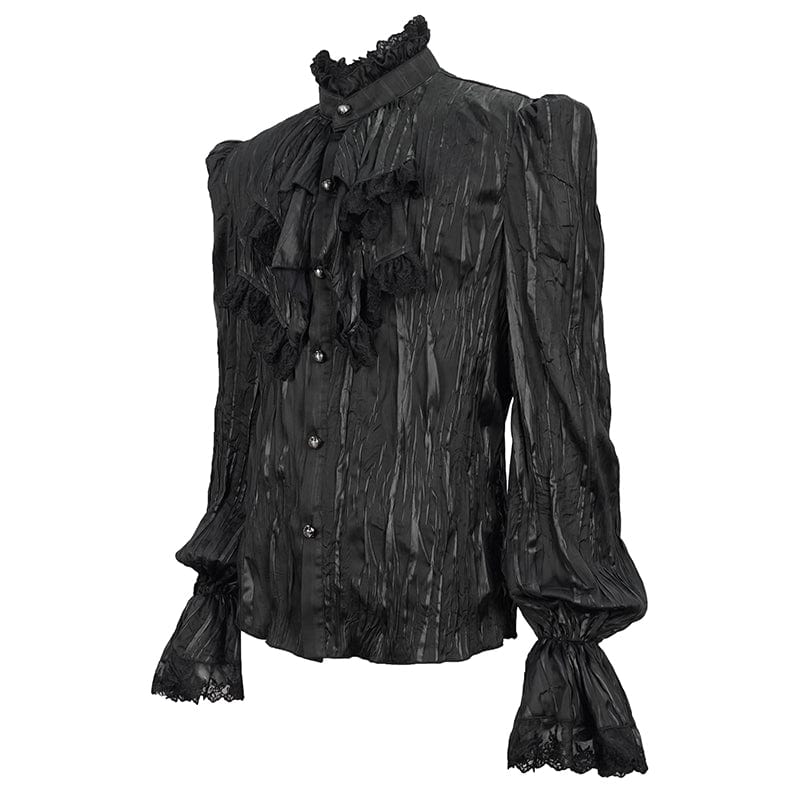 Men's Gothic Puff Sleeved Ruffled Shirt - Image 7