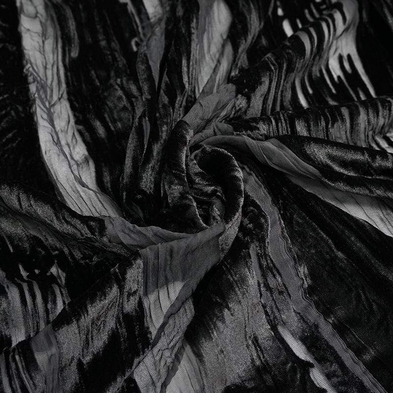 Men's Gothic Punk Stripe Sheer Black Shirt - Image 6