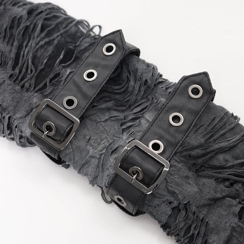 Men's Gothic Ripped Eyelets Strap Sweatershirt - Image 13