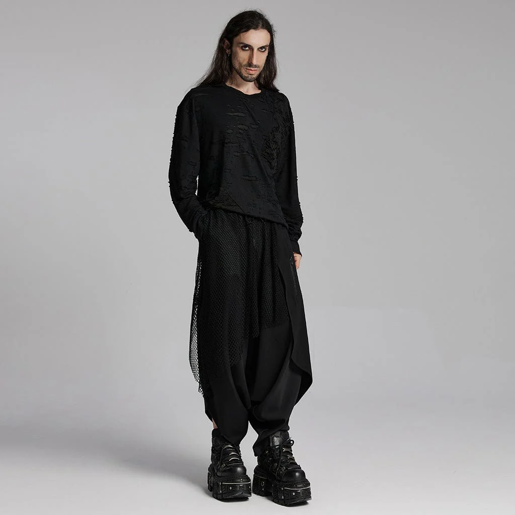 Men's Gothic Ripped Mesh Shirt - Image 4