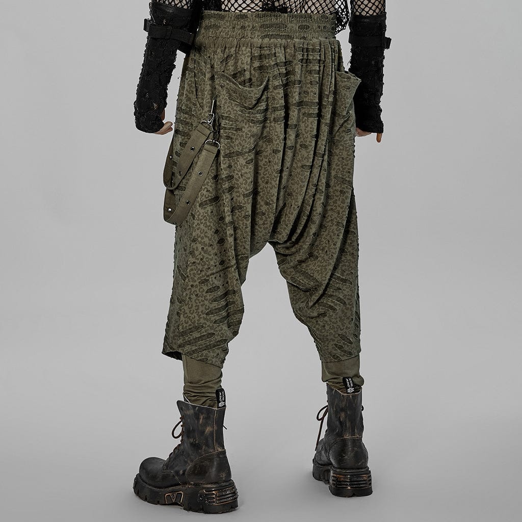Men's Gothic Ripped Sagging Pants with Straps - Image 3