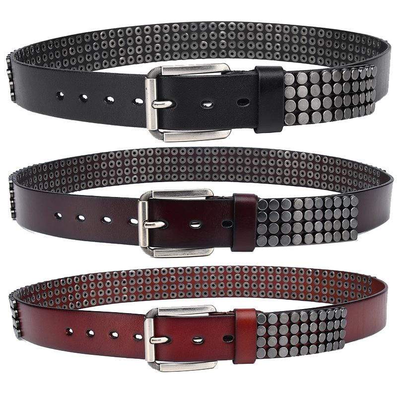 Men's Gothic Round Head Rivets Belts - Image 8