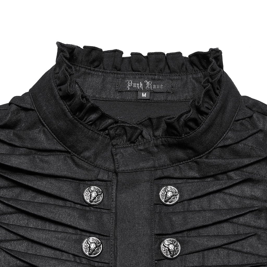 Men's Gothic Ruffled Beast Buckle Shirt - Image 6