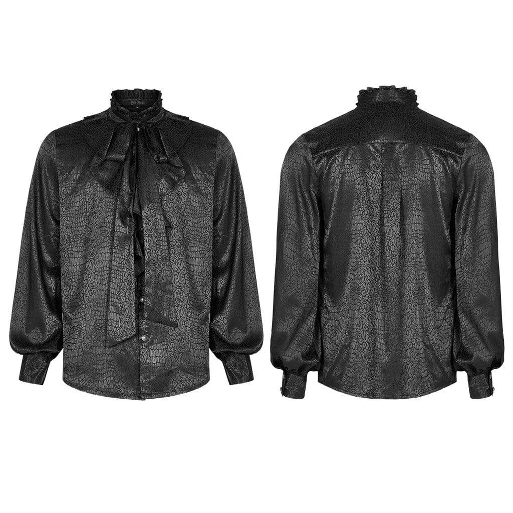 Men's Gothic Ruffles Puff Sleeved Loose Shirt - Image 4