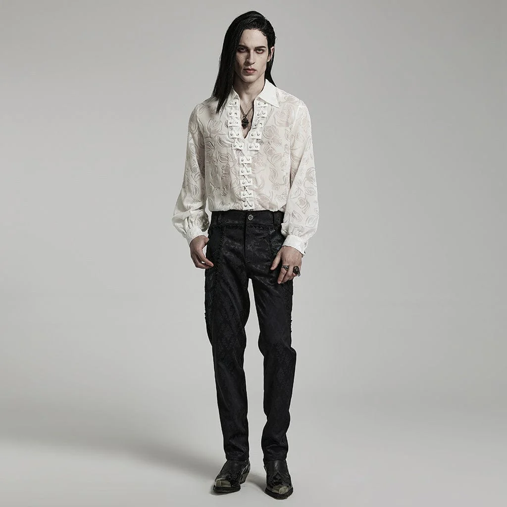 Men's Gothic Sheer Chomper Velvet Shirt - Image 8