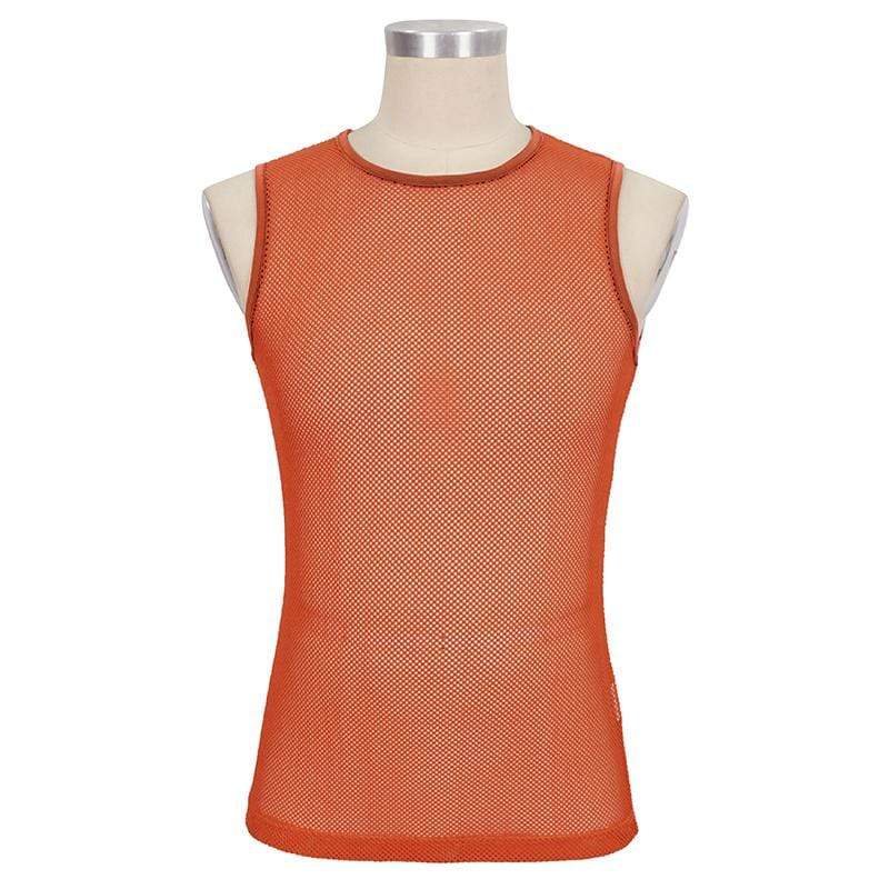 Men's Gothic Sheer Mesh Tank Tops - Image 4