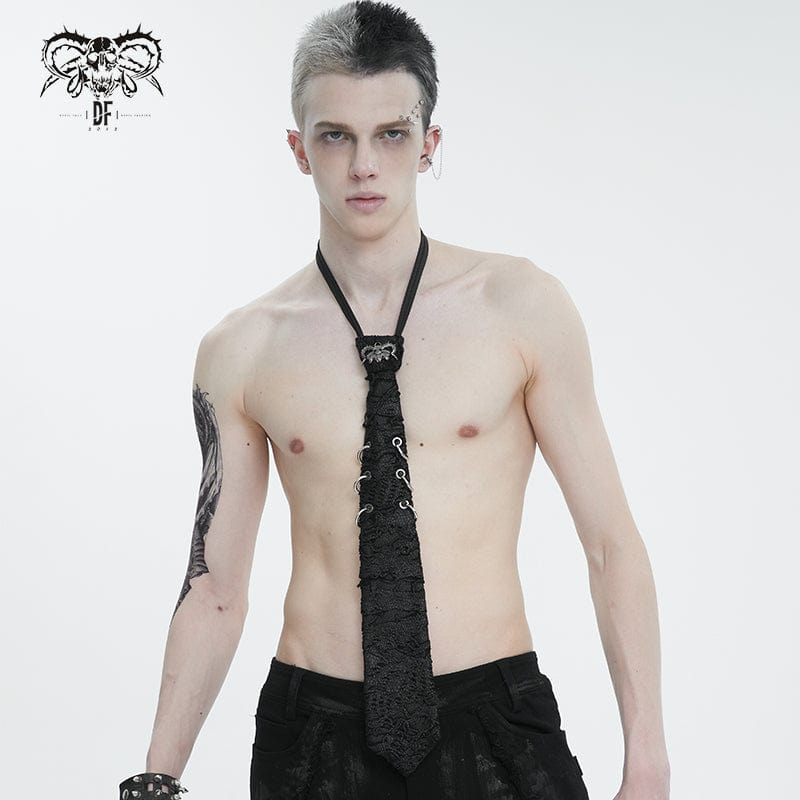 Men's Gothic Skull Distressed Necktie