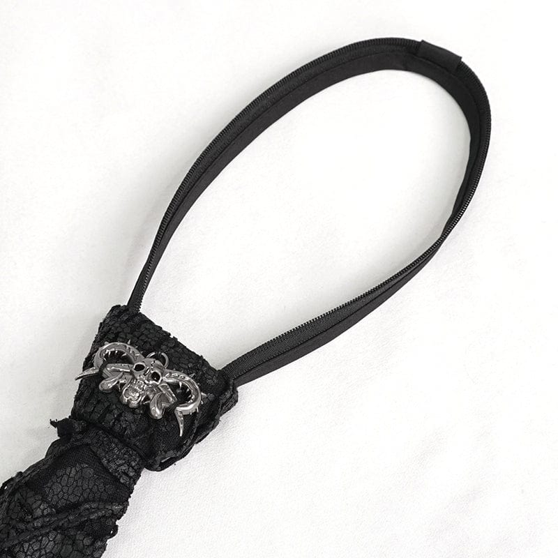 Men's Gothic Skull Distressed Necktie - Image 7