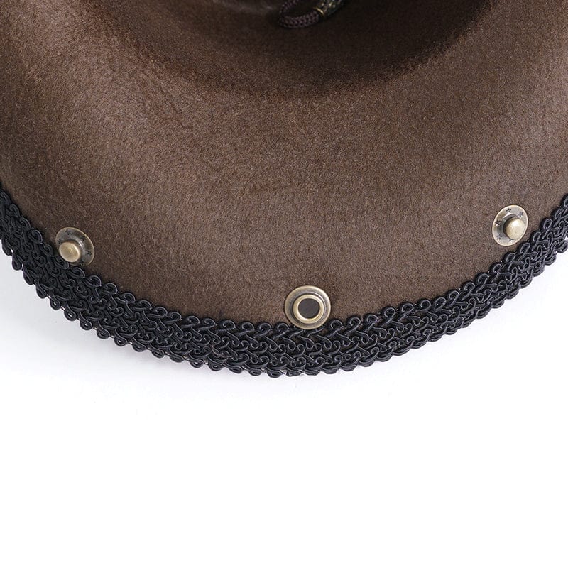 Men's Gothic Skull Feather Cowboy Hat - Image 13