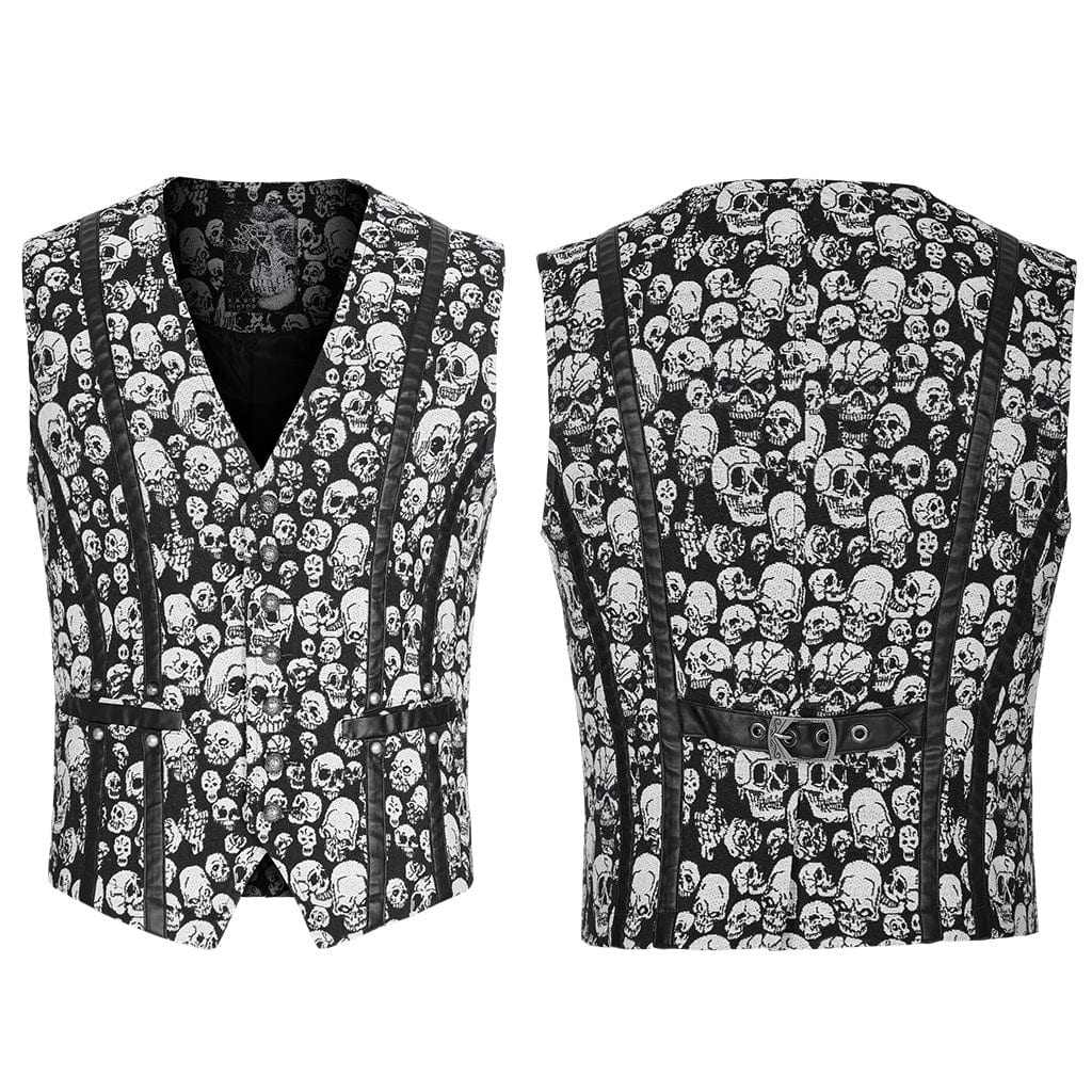 Men's Gothic Skulls Printed Vest - Image 5