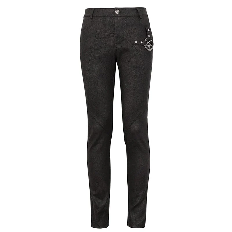 Men's Gothic Slim Fitted Metal Star Pants - Image 6
