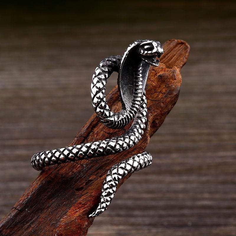 Men's Gothic Snake Open Ring - Image 4