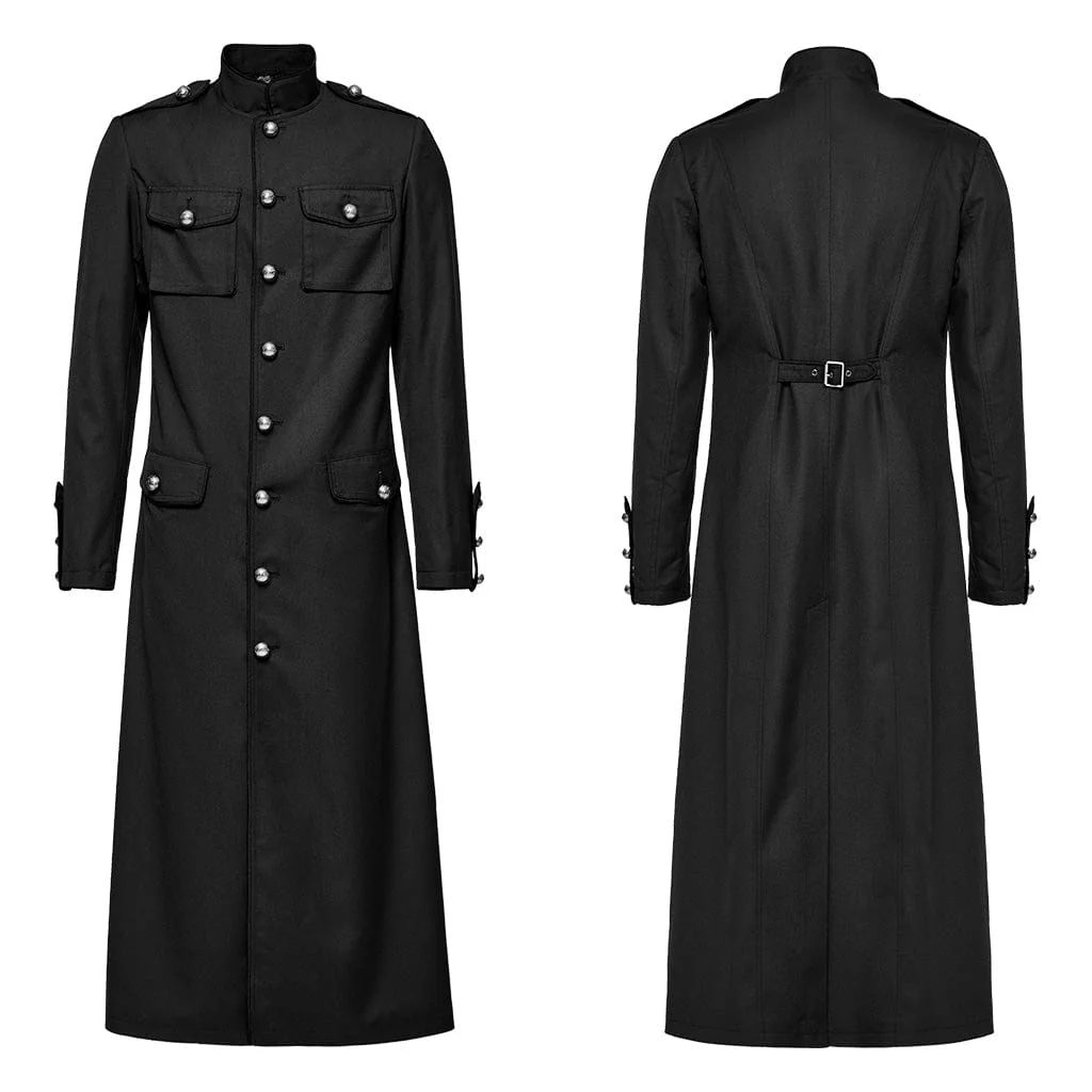 Men's Gothic Stand Collar Big-pocket Coat - Image 5