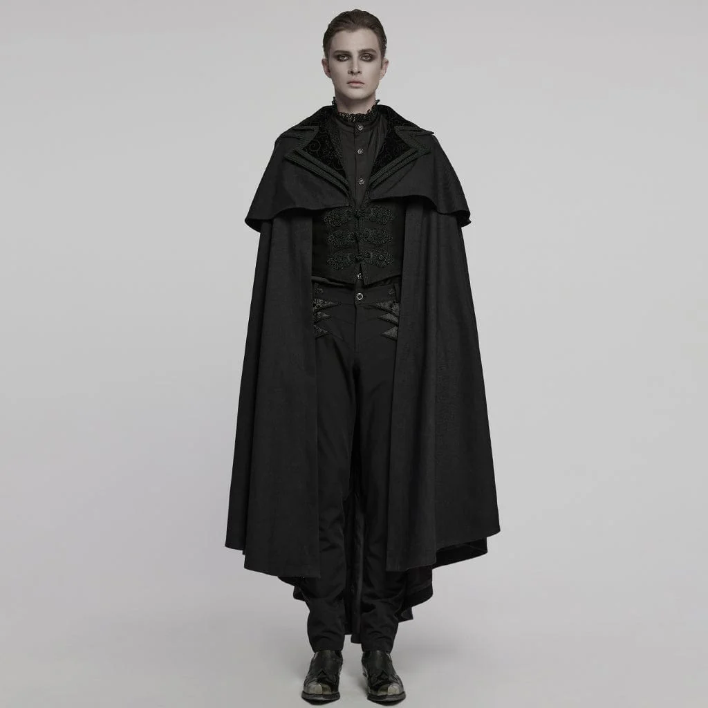 Men's Gothic Stand Collar Frog Witchy Coat - Image 4