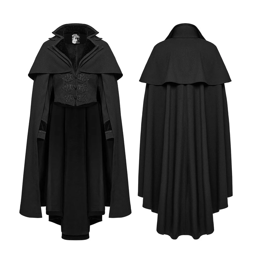 Men's Gothic Stand Collar Frog Witchy Coat - Image 5