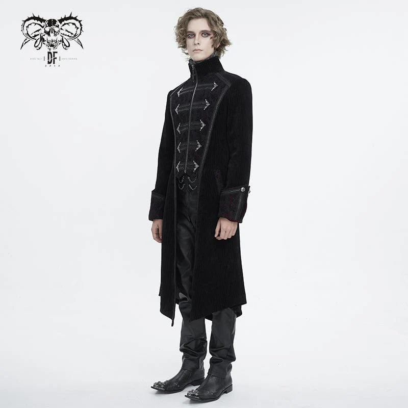 Men's Gothic Stand Collar Swallow-tailed Coat - Image 4