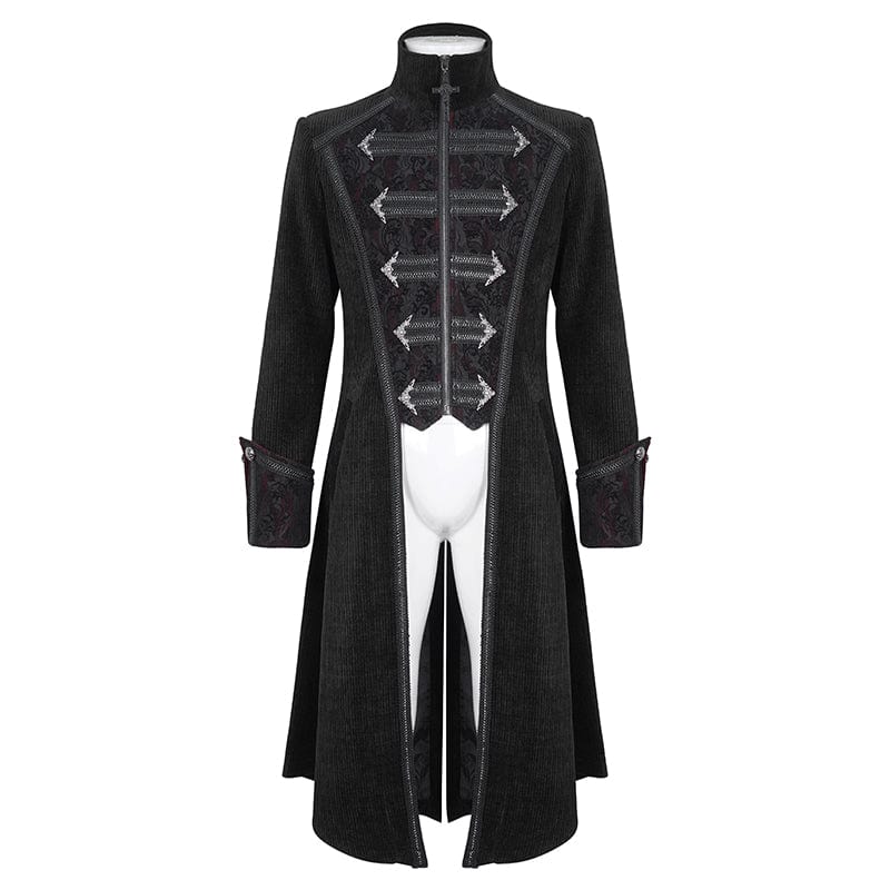 Men's Gothic Stand Collar Swallow-tailed Coat - Image 7