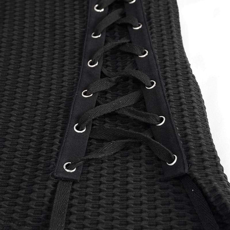 Men's Gothic Strappy Irregular Mesh Shirt - Image 10