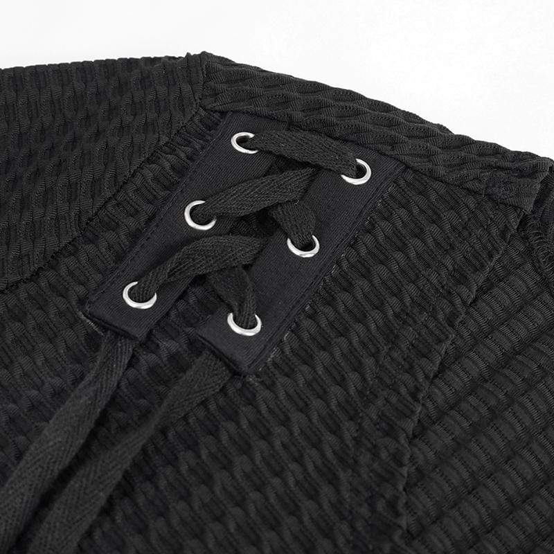 Men's Gothic Strappy Irregular Mesh Shirt - Image 9