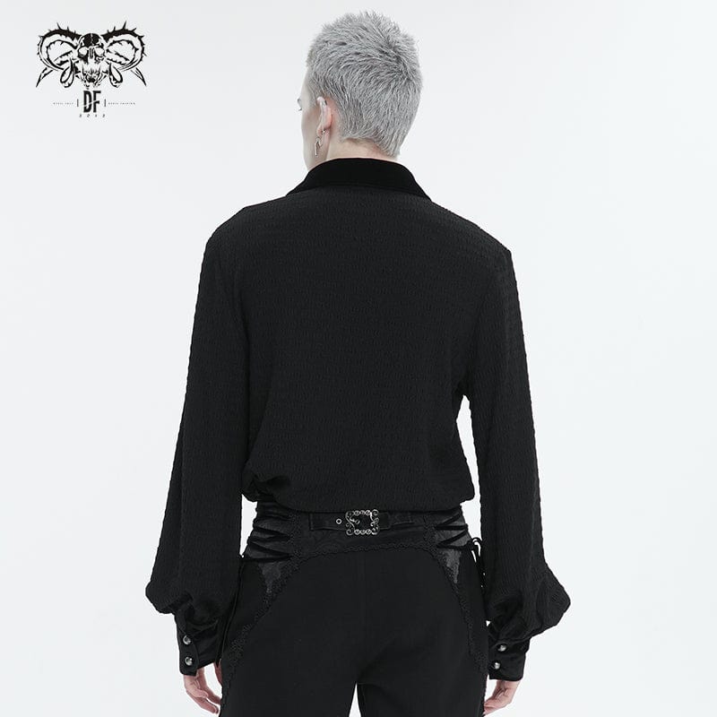 Men's Gothic Strappy Puff Sleeved Shirt - Image 5