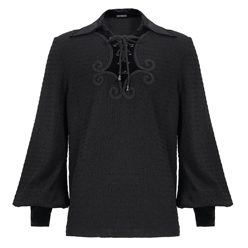 Men's Gothic Strappy Puff Sleeved Shirt - Image 7