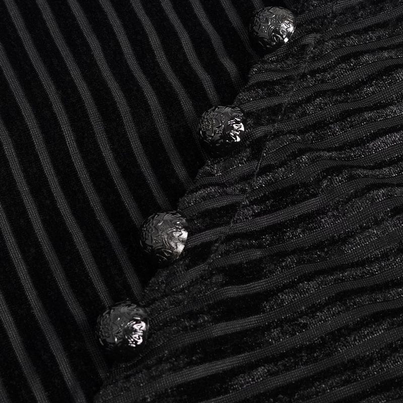 Men's Gothic Stripes Splice Velvet Shirt - Image 10