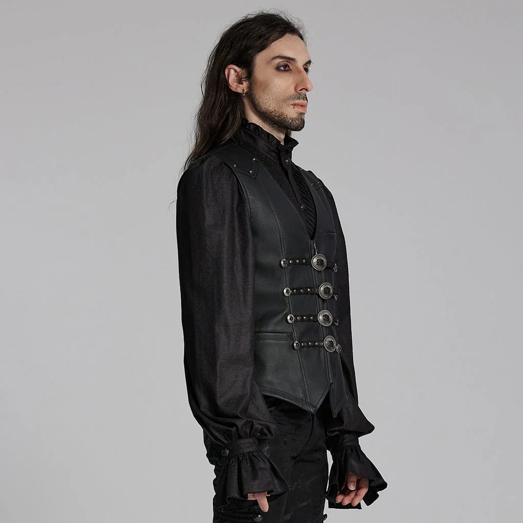 Men's Gothic Studs Buckle-up Waistcoat - Image 2