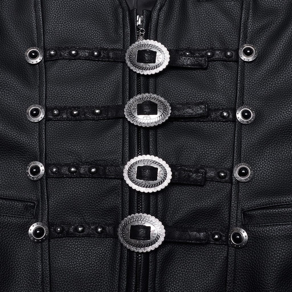 Men's Gothic Studs Buckle-up Waistcoat - Image 6