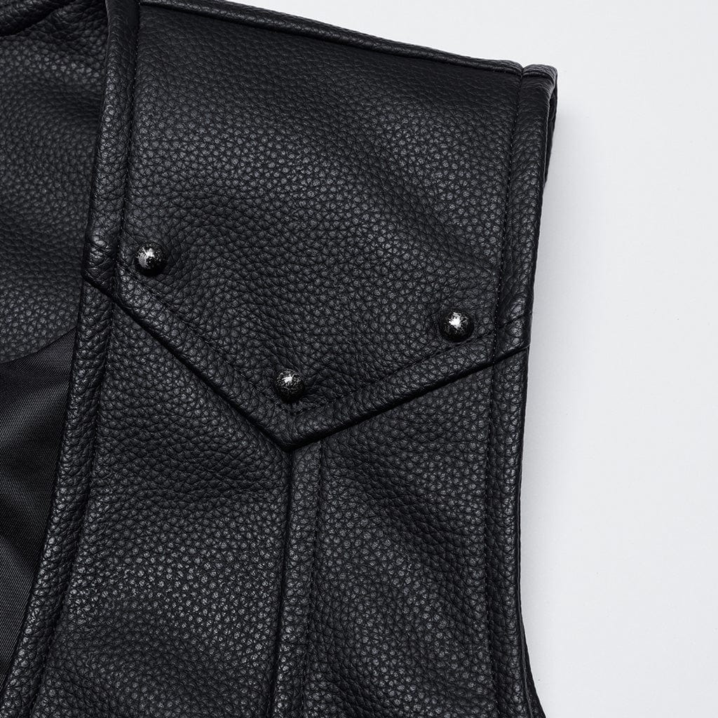 Men's Gothic Studs Buckle-up Waistcoat - Image 7