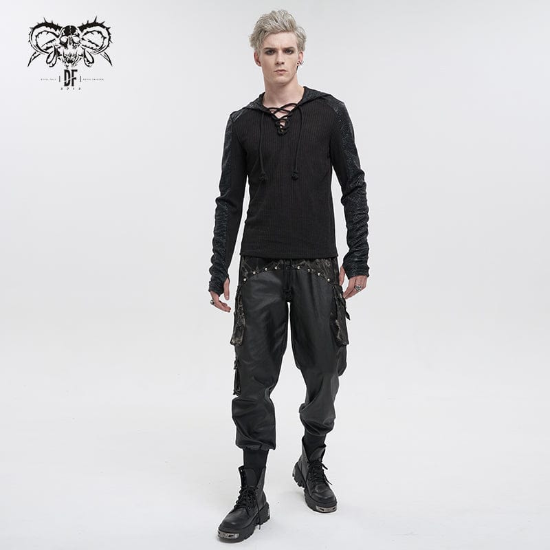 Men's Gothic Tie-dyed Splice Jogger Pants - Image 5