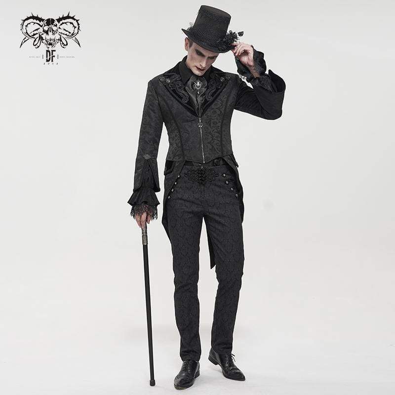 Men's Gothic Toned Horn Sleeved Swallow-tailed Coat - Image 4