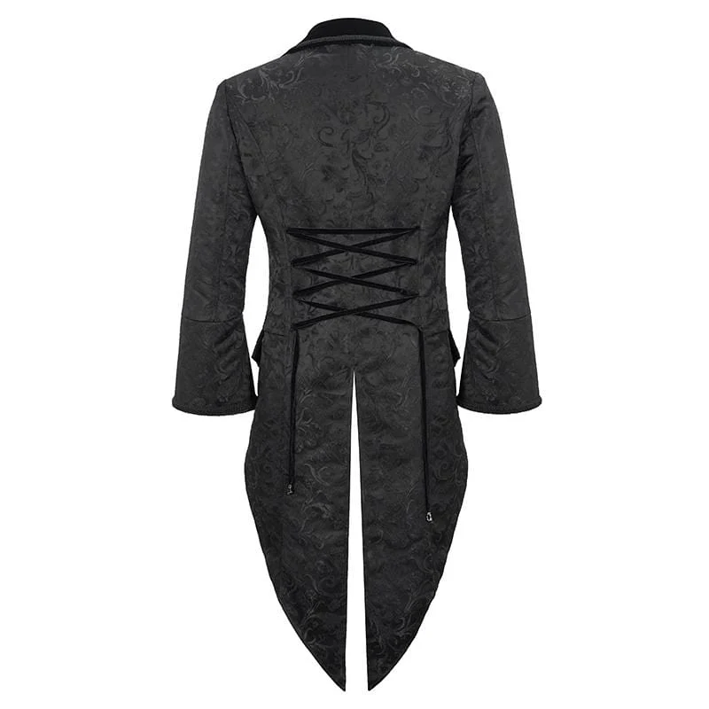 Men's Gothic Toned Horn Sleeved Swallow-tailed Coat - Image 8