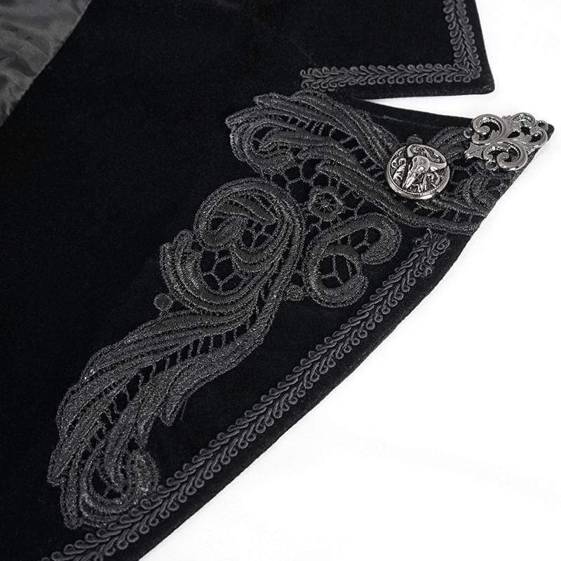 Men's Gothic Toned Horn Sleeved Swallow-tailed Coat - Image 9