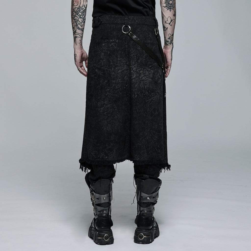 Men's Gothic Unedged Buckle Splice Kilt - Image 3