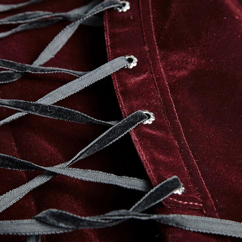Men's Gothic Victorian Scissors Tail Velour Overcoat - Image 9