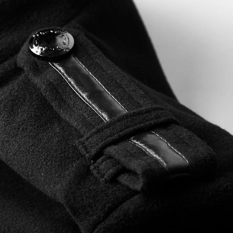 Men's Military Uniform Worsted Long Coat With Belt - Image 6