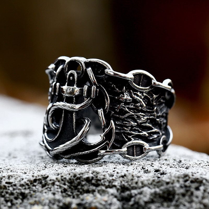 Men's Punk Anchor Ring - Image 3