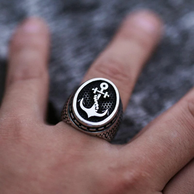 Men's Punk Anchor Ring - Image 5