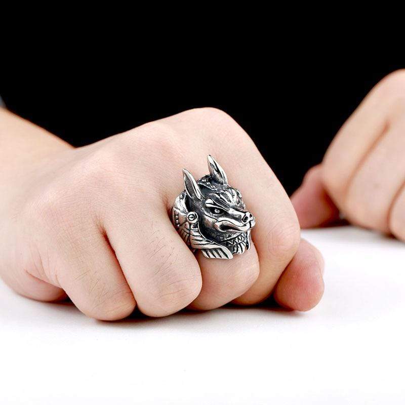 Men's Punk Anubite Rings - Image 2