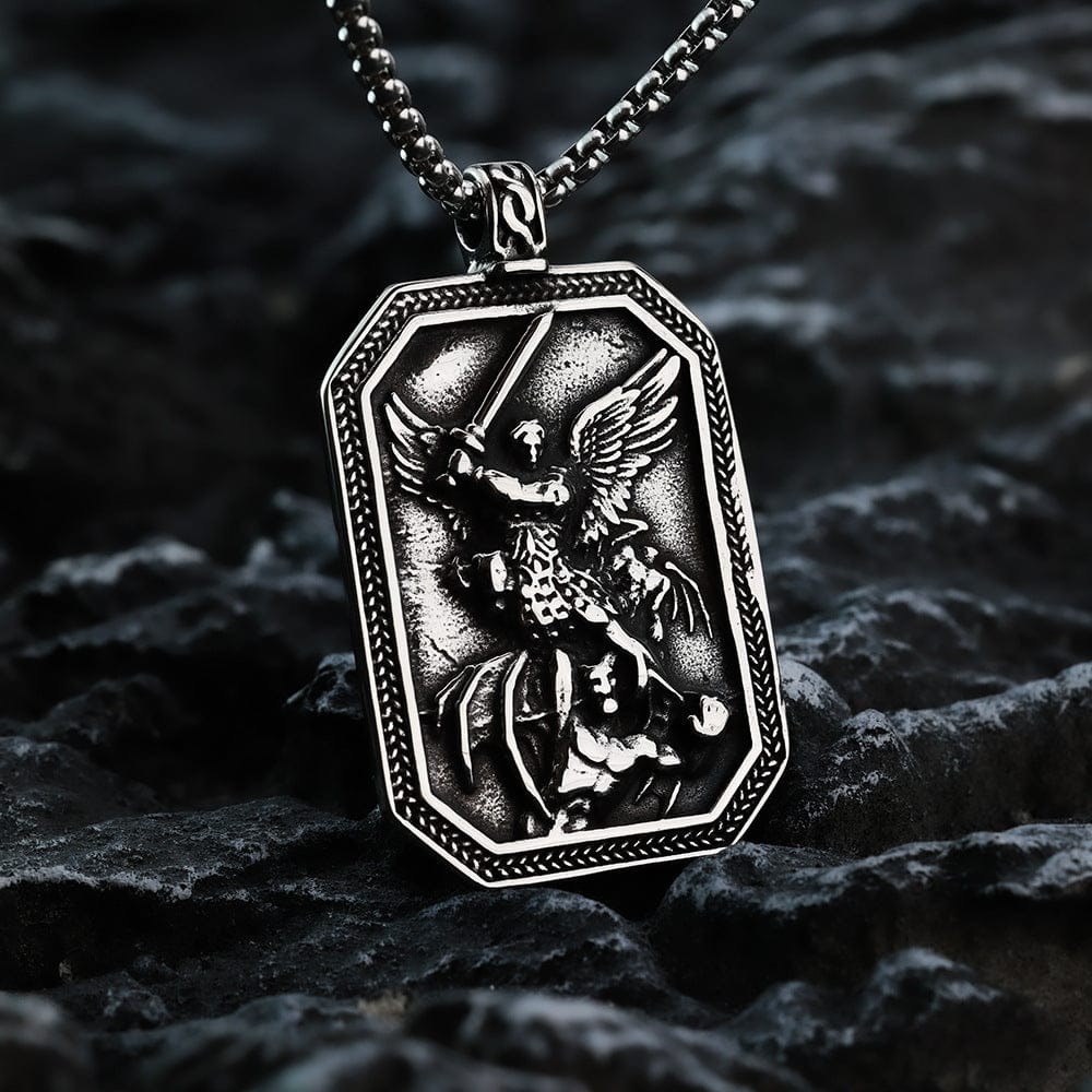 Men's Punk Archangel Michael Necklace - Image 4