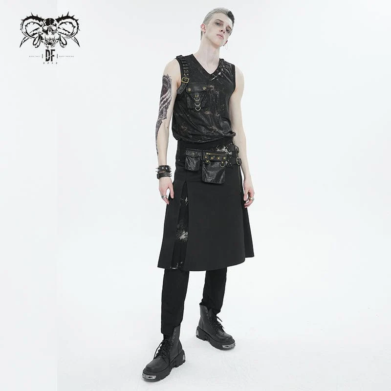 Men's Punk Big-pocket Buckle Tank Top - Image 6