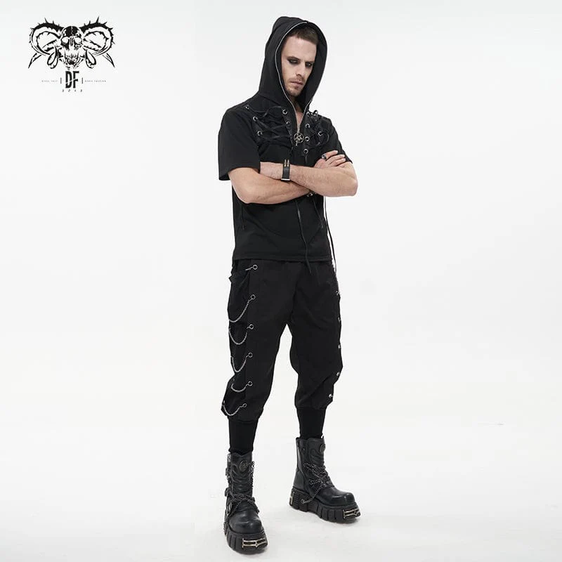 Men's Punk Big-pocket Chains Jogger Pants - Image 6