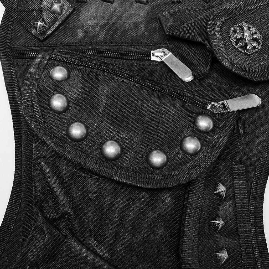 Men's Punk Big-Pocket Rivet Waist Bag - Image 11